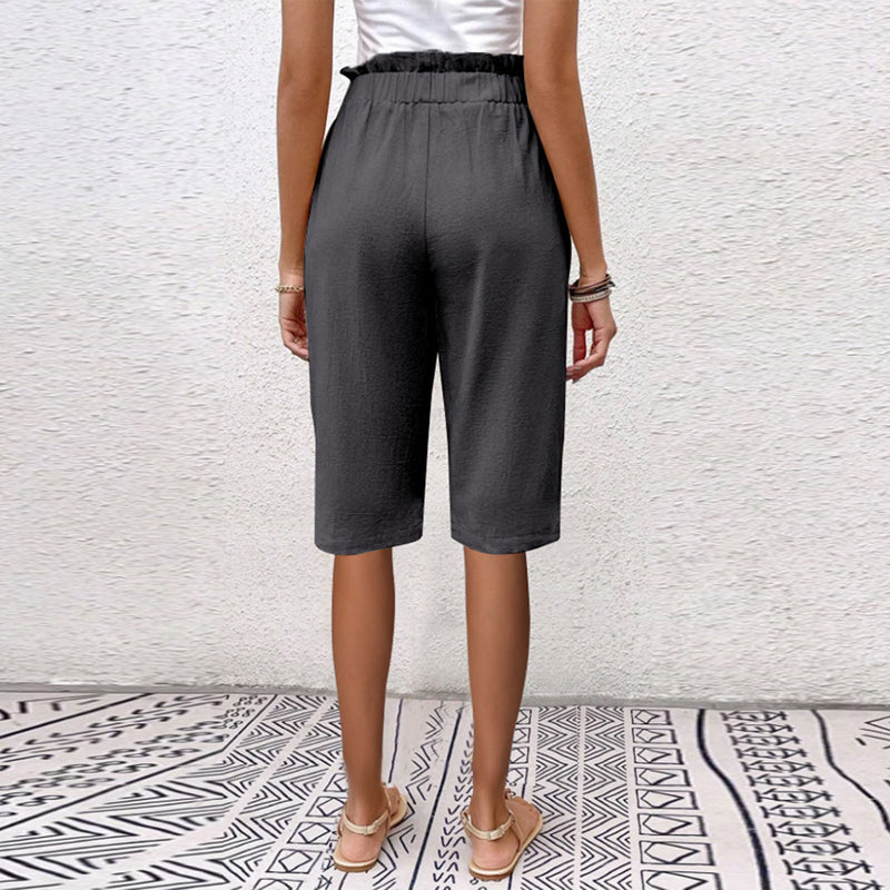 【Katoen En Linnen】Effen Kleur Casual Broek