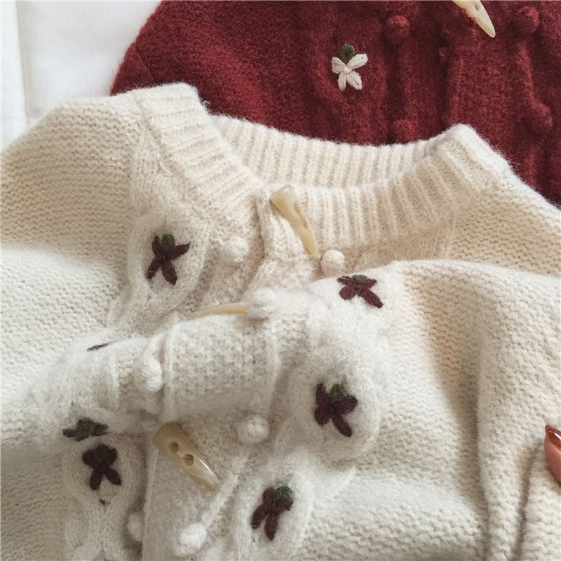 Casual Gebreid Vest Met Bloemen