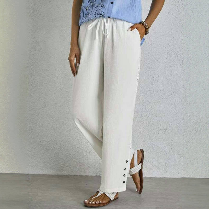 【Katoen En Linnen】Comfortabele Vrijetijdsbroek