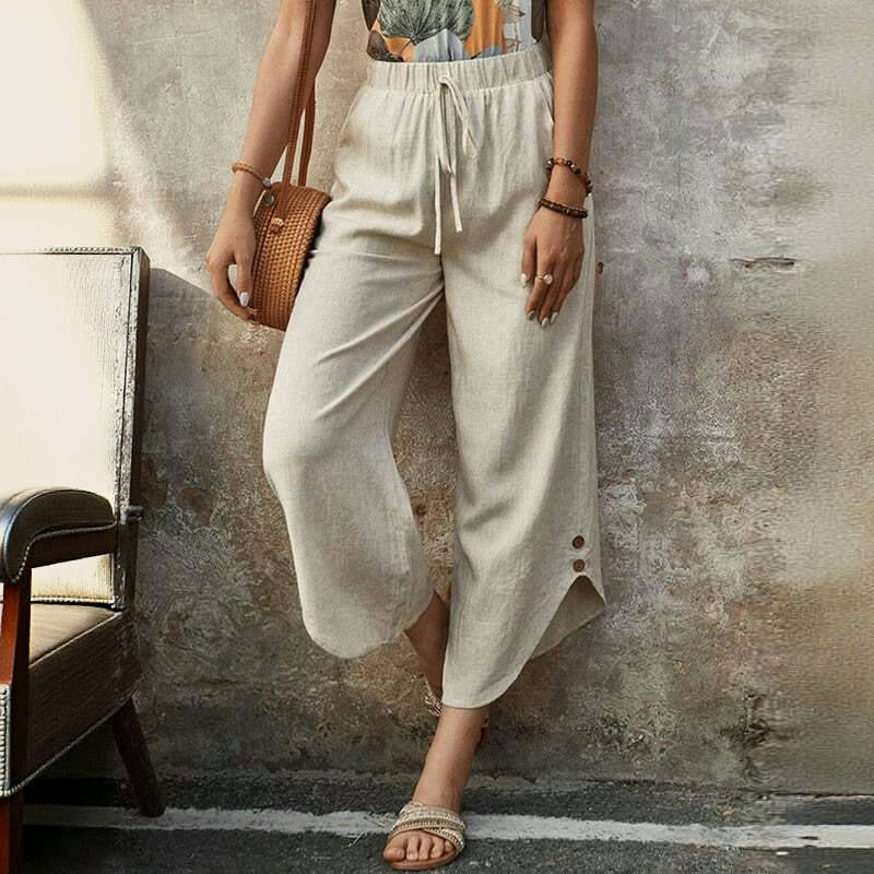 【Katoen En Linnen】Comfortabele Vrijetijdsbroek