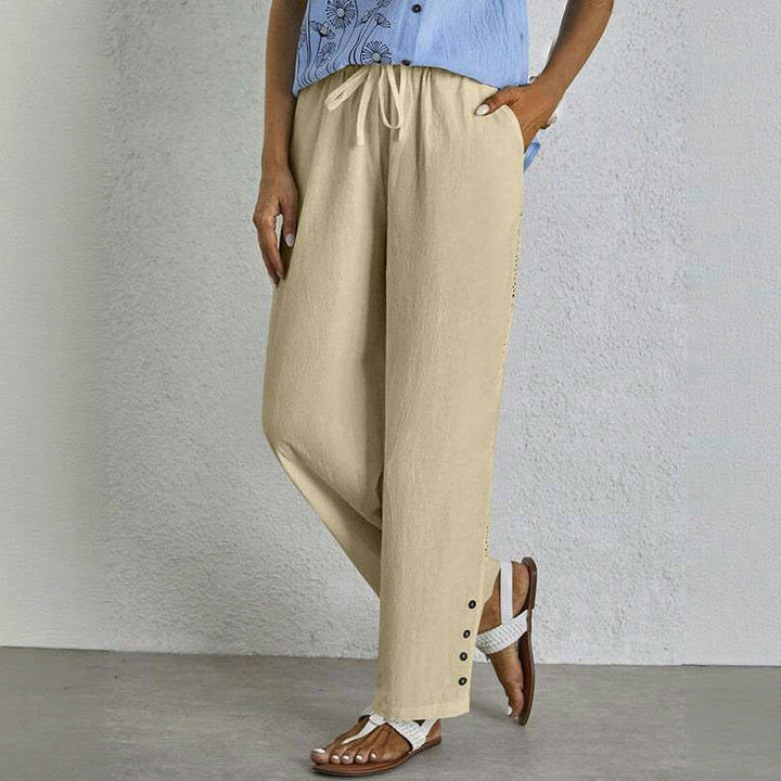 【Katoen En Linnen】Comfortabele Vrijetijdsbroek