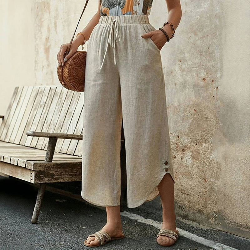 【Katoen En Linnen】Comfortabele Vrijetijdsbroek