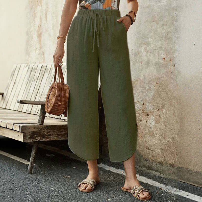 【Katoen En Linnen】Comfortabele Vrijetijdsbroek