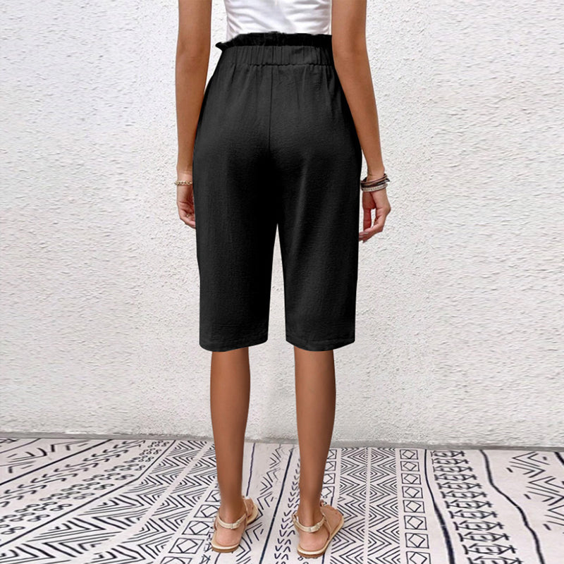 【Katoen En Linnen】Effen Kleur Casual Broek