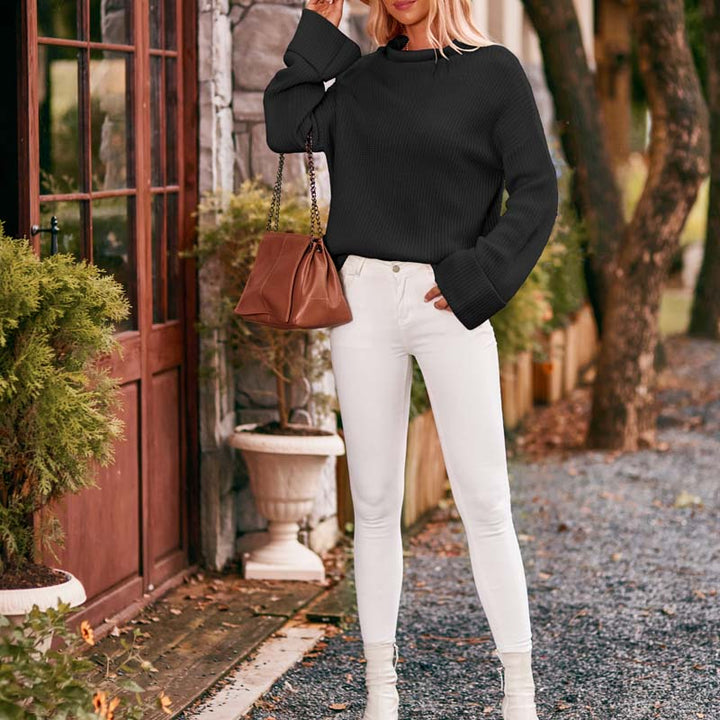 Casual Gebreide Trui In Effen Kleur