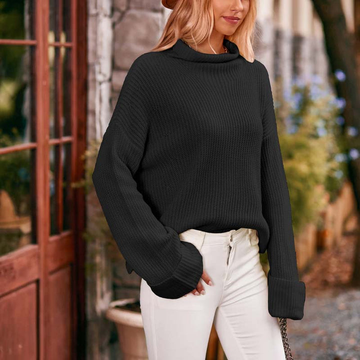 Casual Gebreide Trui In Effen Kleur