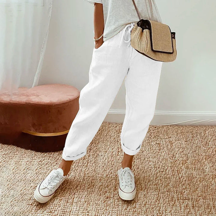 【Katoen En Linnen】Comfortabele Vrijetijdsbroek