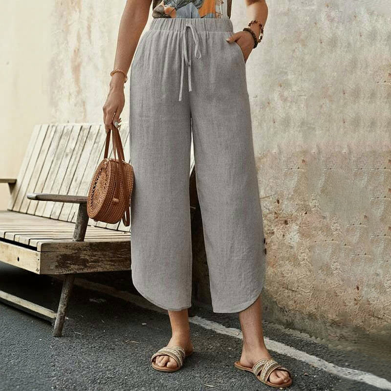 【Katoen En Linnen】Comfortabele Vrijetijdsbroek