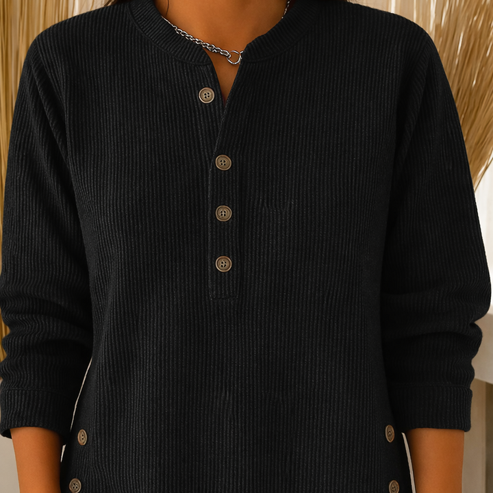 Quinty™ | Comfortabele trui met knoopsluiting