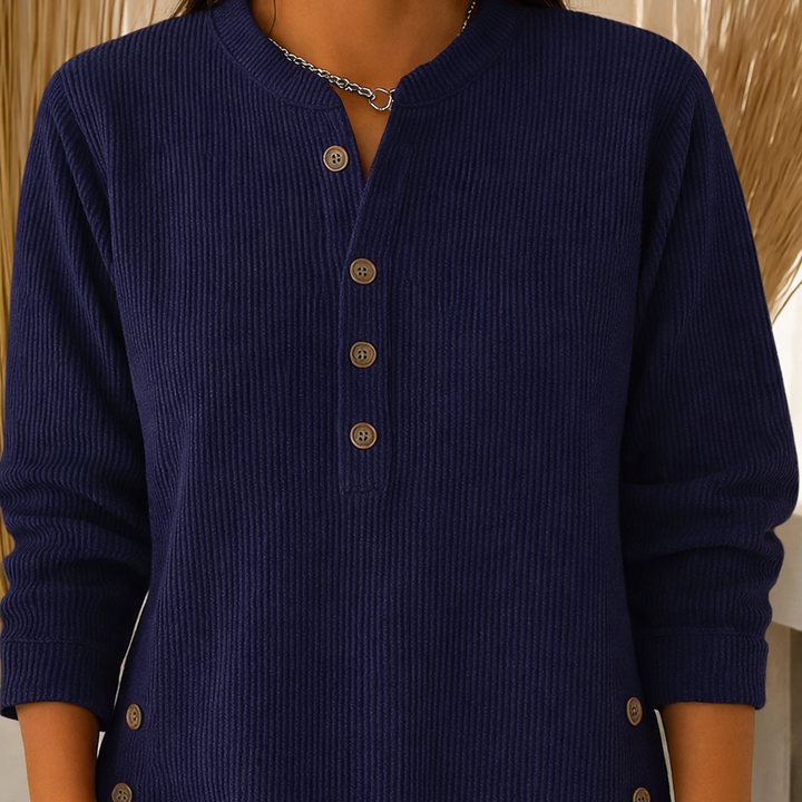 Quinty™ | Comfortabele trui met knoopsluiting