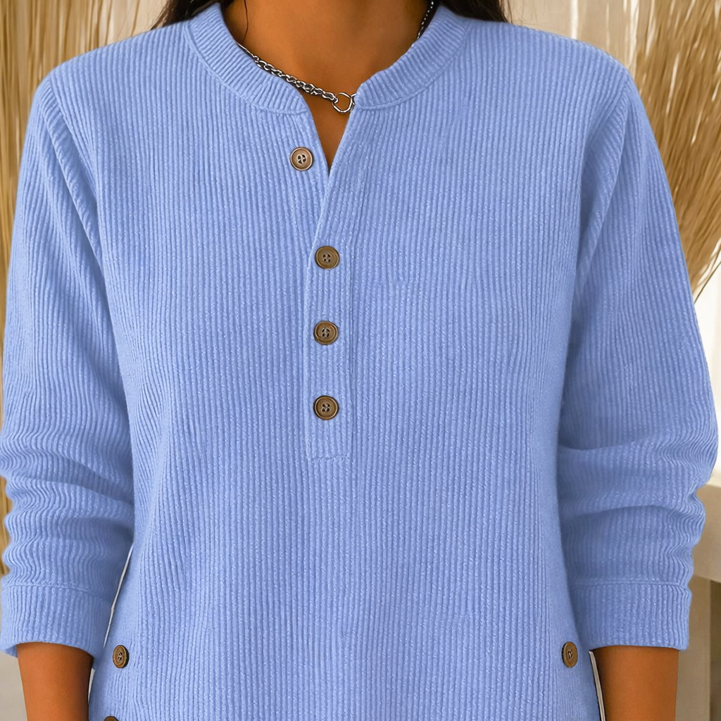 Quinty™ | Comfortabele trui met knoopsluiting