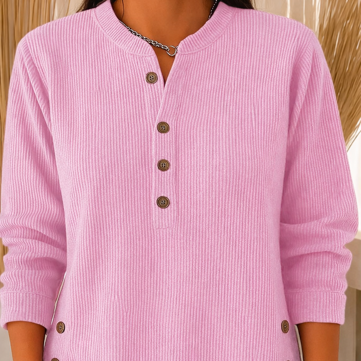 Quinty™ | Comfortabele trui met knoopsluiting