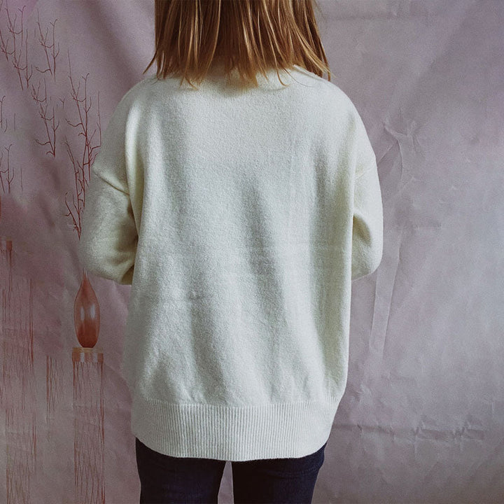 Casual Gebreide Trui In Effen Kleur