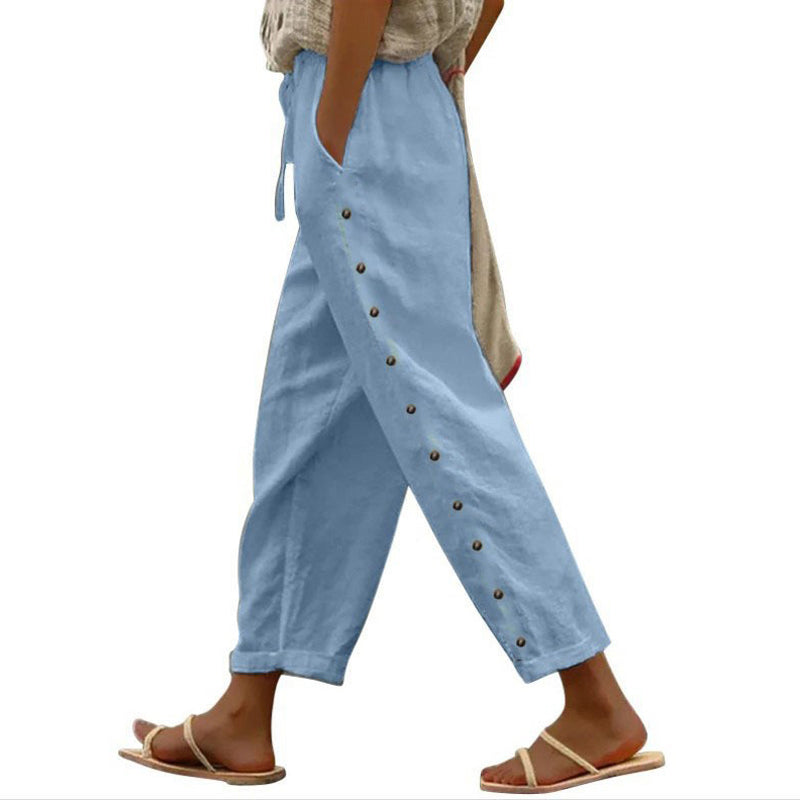 【Katoen En Linnen】Comfortabele Vrijetijdsbroek