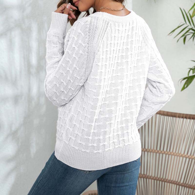 Casual Gebreide Trui In Effen Kleur