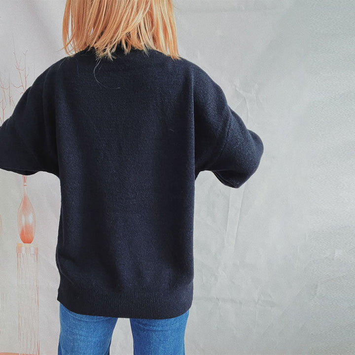 Casual Gebreide Trui In Effen Kleur