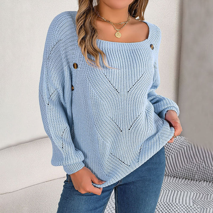 Casual Gebreide Trui In Effen Kleur