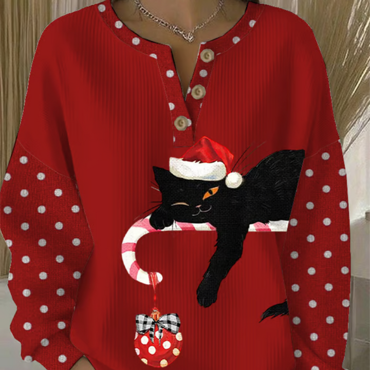 Mila™ | Kersttrui met kat