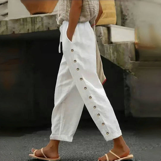 【Katoen En Linnen】Comfortabele Vrijetijdsbroek