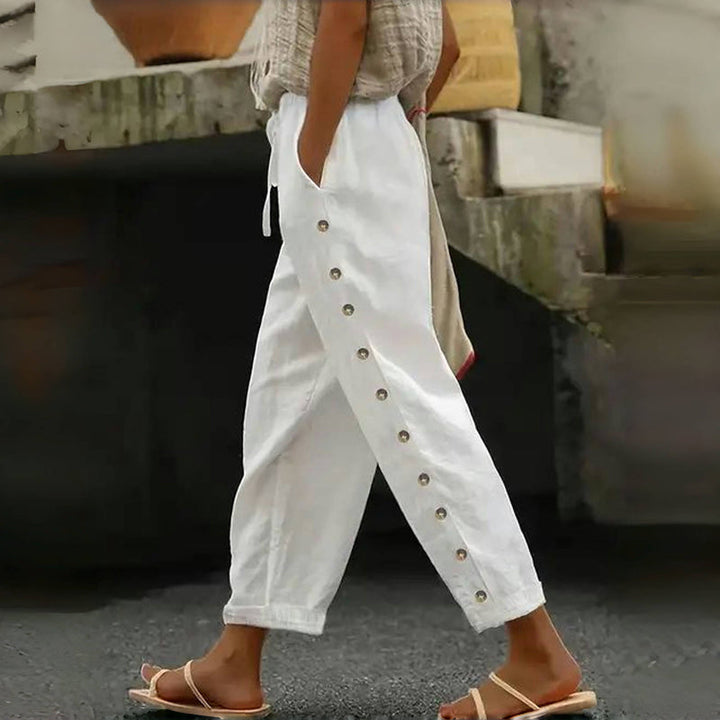 【Katoen En Linnen】Comfortabele Vrijetijdsbroek