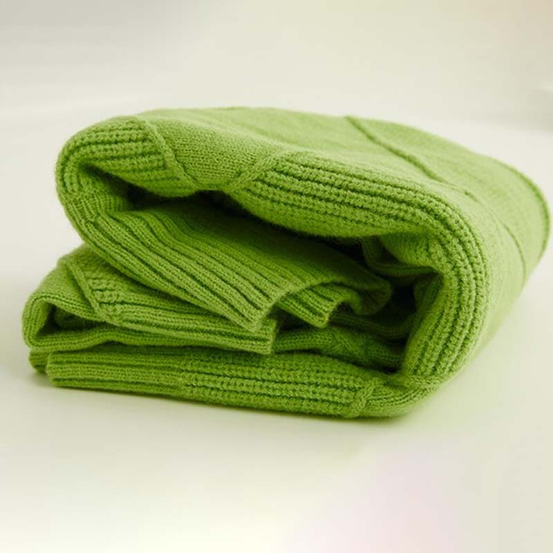 Casual Gebreide Trui In Effen Kleur