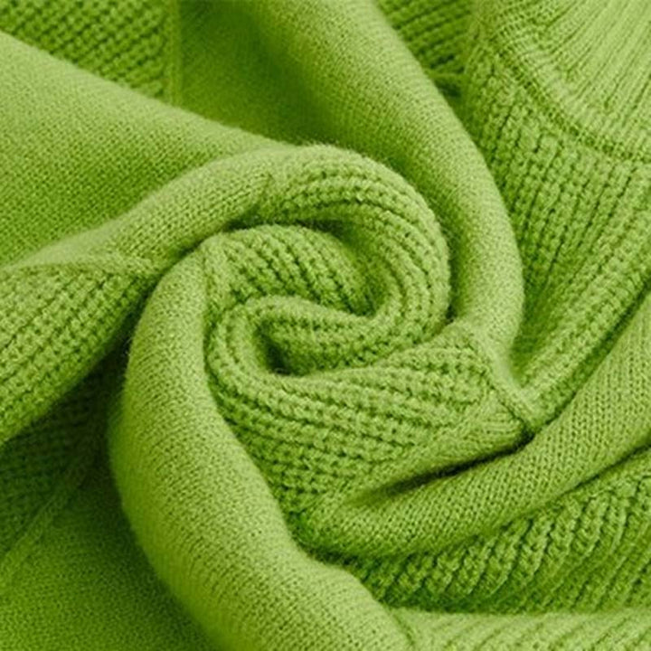 Casual Gebreide Trui In Effen Kleur