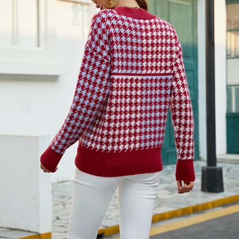 Casual Geometrische Gebreide Trui