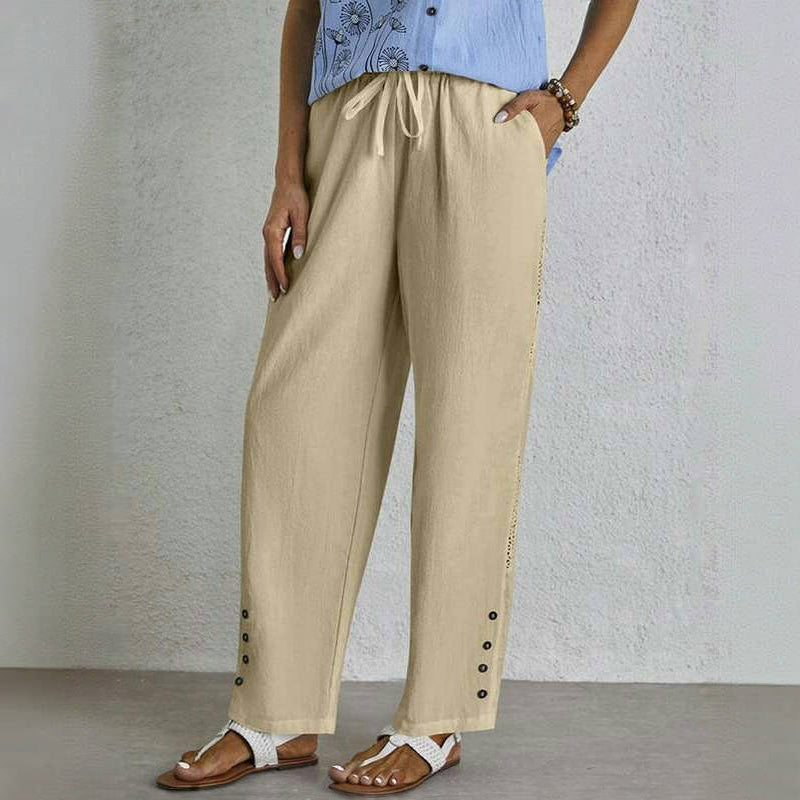 【Katoen En Linnen】Comfortabele Vrijetijdsbroek
